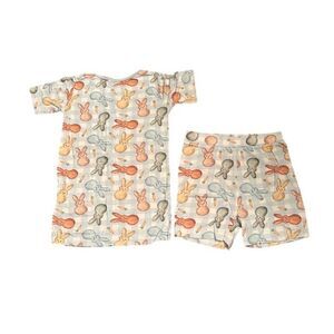 Miozing Aec Pajama Set Unisex Kids Size 5-6Y Blue Bunny Carrot 2pc NWT